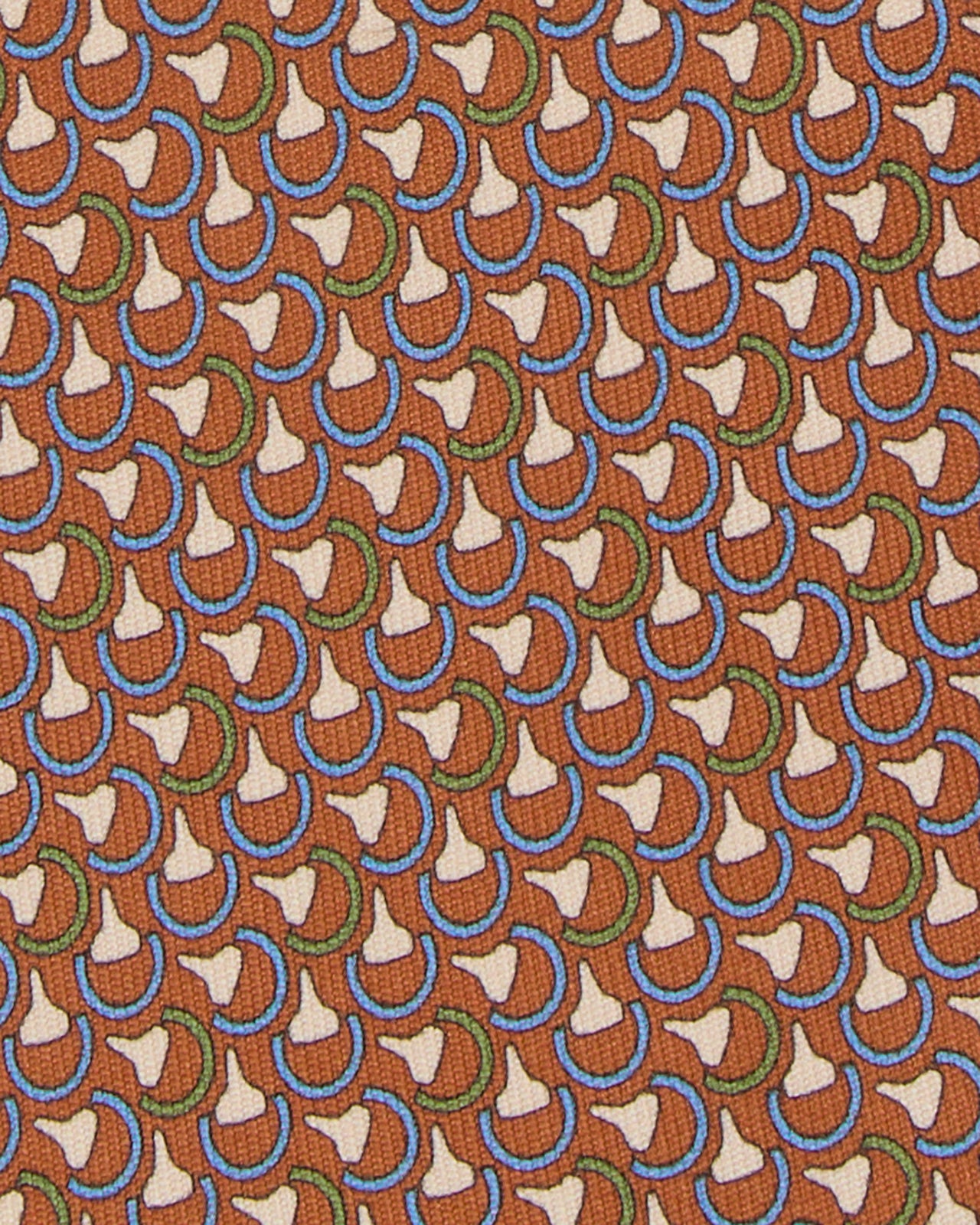 Silk Print Tie in Orange/Sky/Avocado Deco