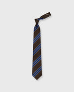 Load image into Gallery viewer, Silk Woven Tie in Brown/Purple/Khaki Stripe
