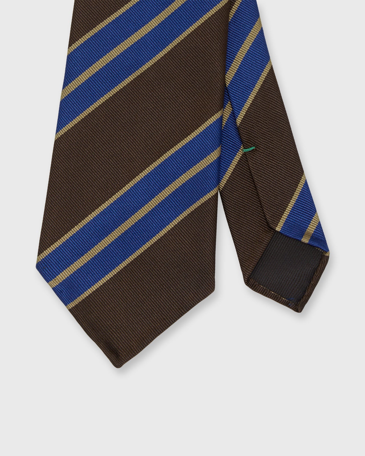 Silk Woven Tie in Brown/Purple/Khaki Stripe