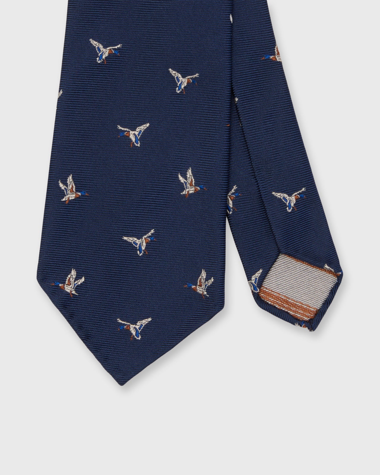 Silk Woven Tie in Navy Duck