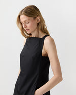 Load image into Gallery viewer, Rosalind Dress in Black Cotton/Nylon Poplin
