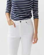 Load image into Gallery viewer, Kendall Flare 5-Pocket Jean in White Stretch Denim
