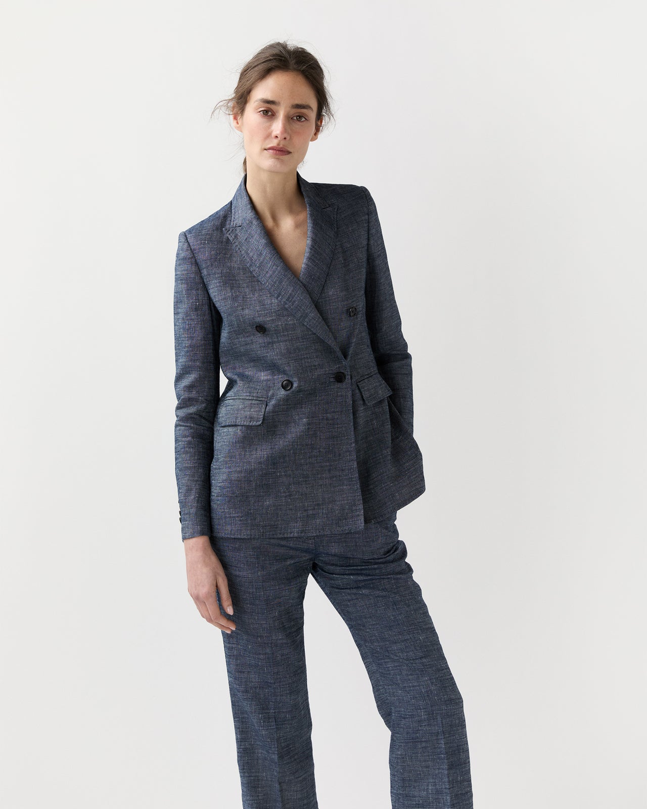 Concetta Jacket in Indigo Cotolino Chambray