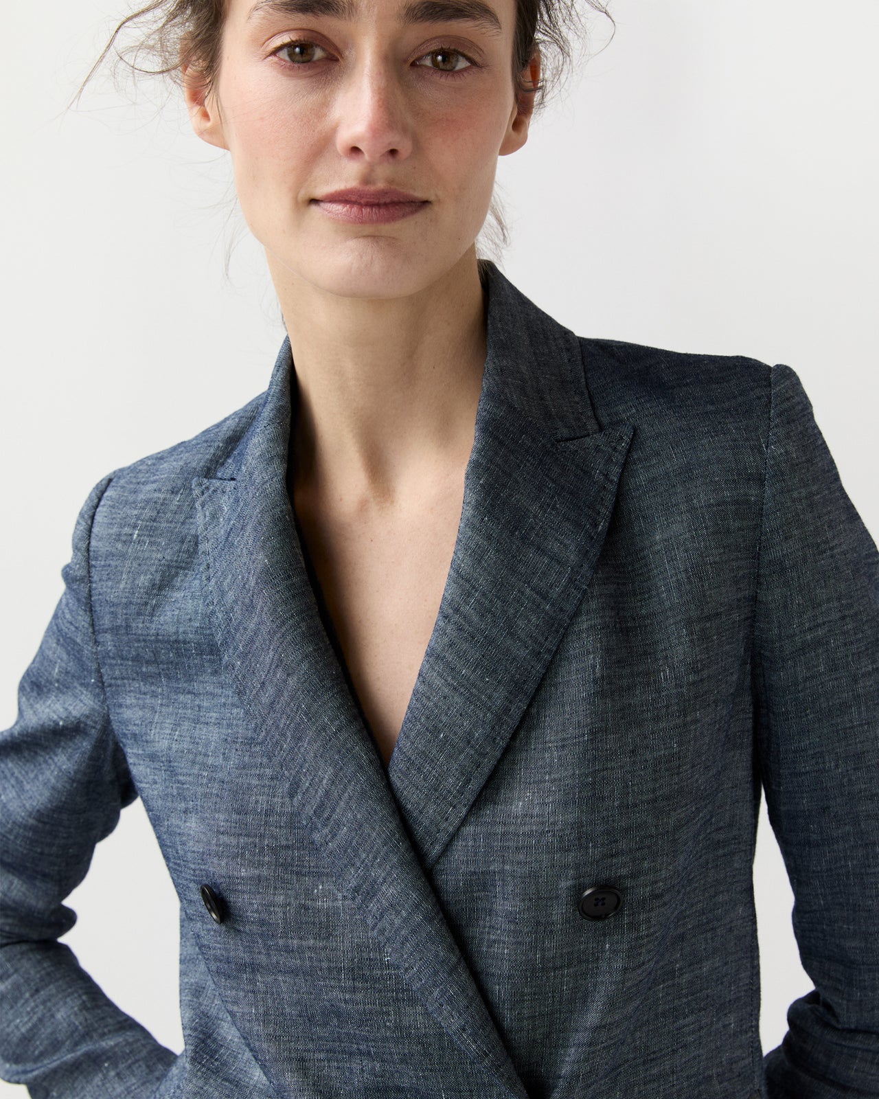 Concetta Jacket in Indigo Cotolino Chambray