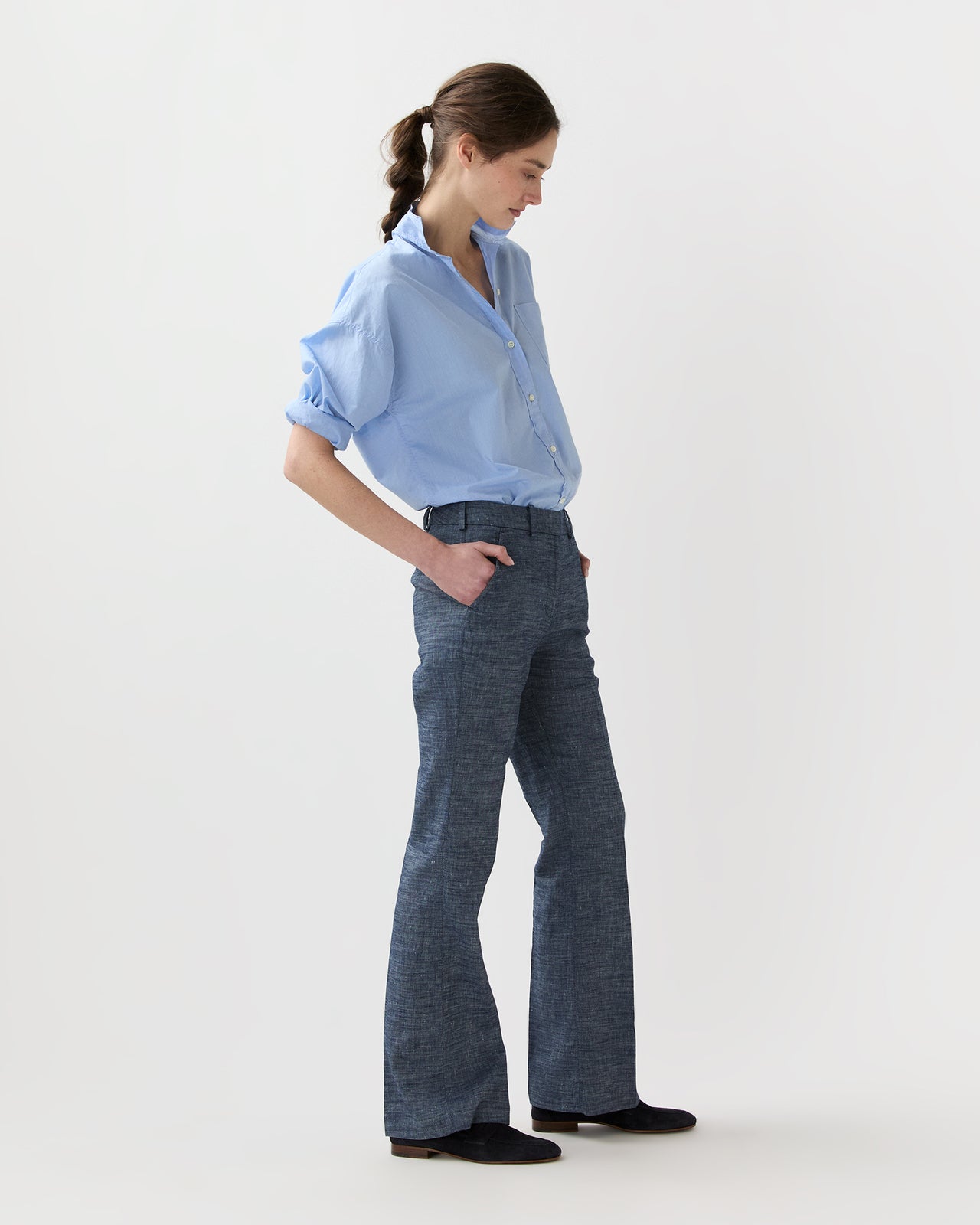 Lane Pant in Indigo Cotolino Chambray