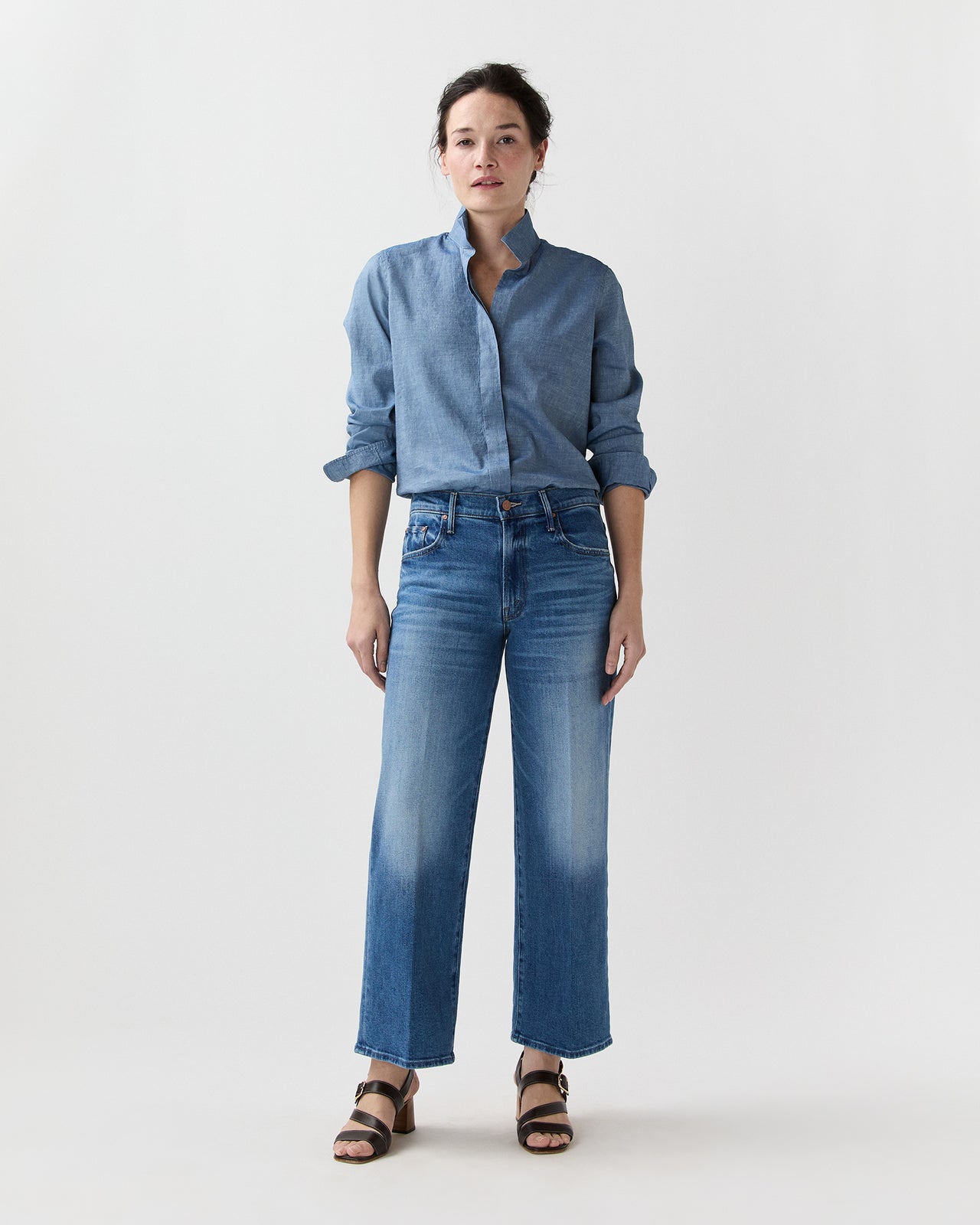 Mel Shirt in Extra Light Washed Cotolino Chambray