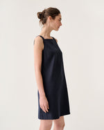 Load image into Gallery viewer, Madelyn Dress in Navy Stretch Cotolino
