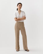 Load image into Gallery viewer, Short-Sleeved Rosie V-Neck Cardigan in Off White Linen
