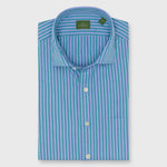 Load image into Gallery viewer, Made-to-Measure Shirt in Sky/Teal Stripe Poplin
