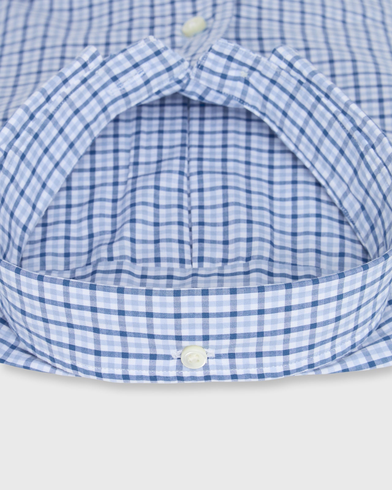 Button-Down Sport Shirt in Blue/Sky Check Poplin