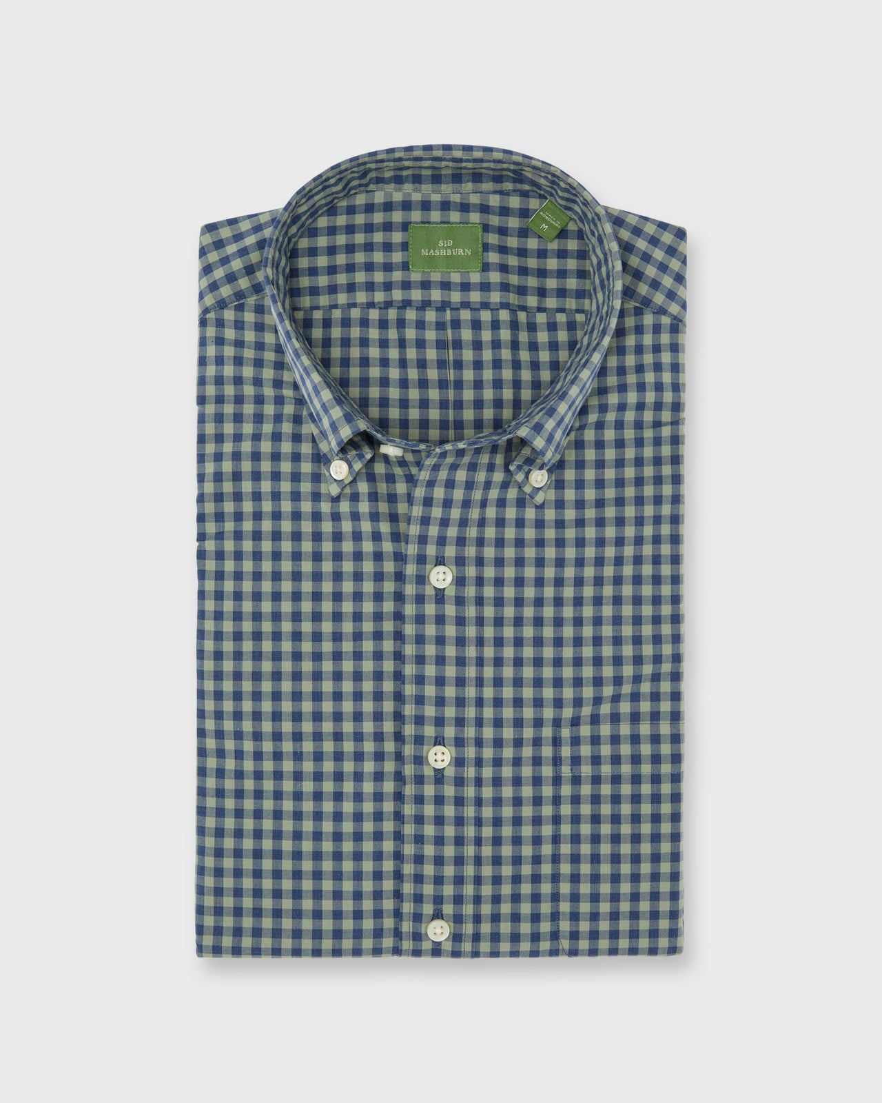 Button-Down Sport Shirt in Lovat/Heather Blue Gingham