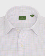 Load image into Gallery viewer, Spread Collar Sport Shirt in Pink/Sky/Green Tattersall Poplin
