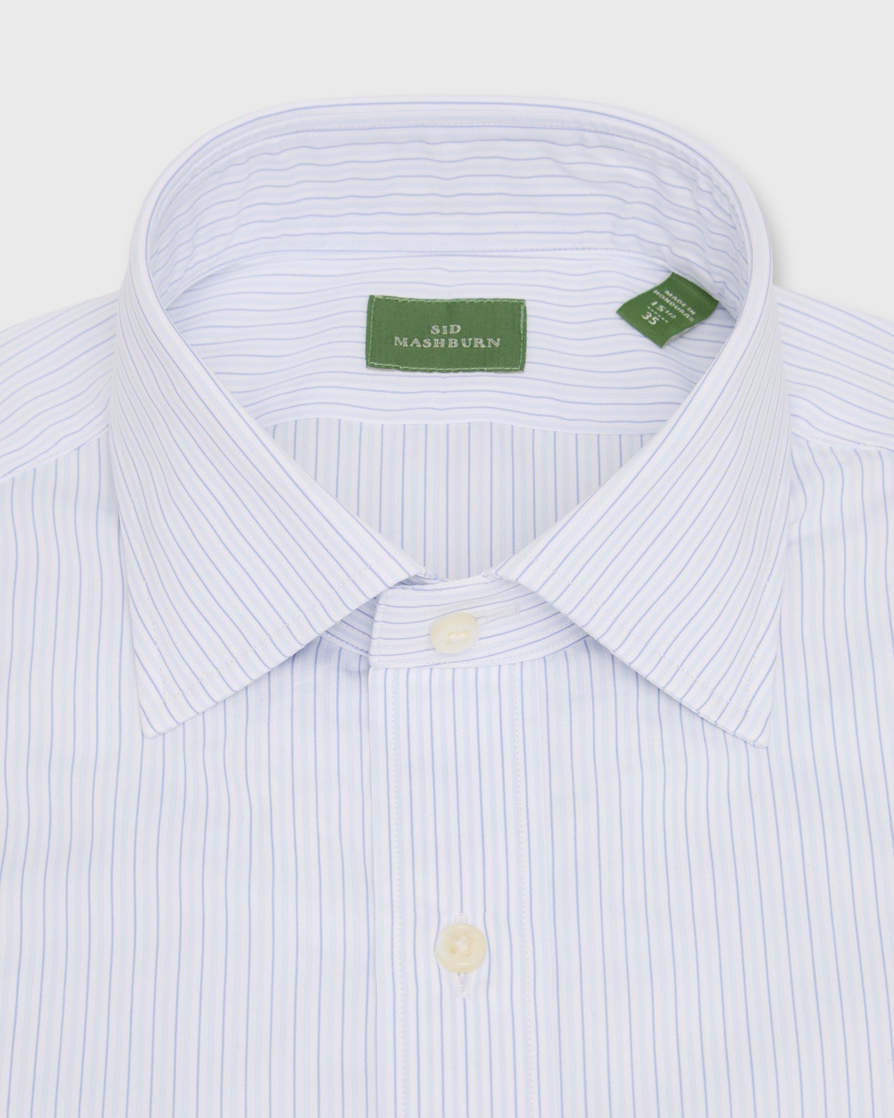 Spread Collar Dress Shirt in Blue Multi Stripe Poplin