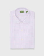 Load image into Gallery viewer, Spread Collar Dress Shirt in Pink/Sky Check Poplin
