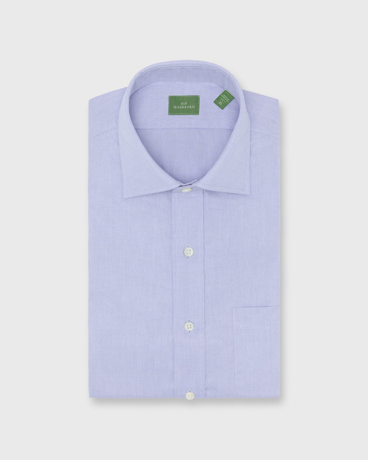 Spread Collar Dress Shirt in Blue Micro Cellulare