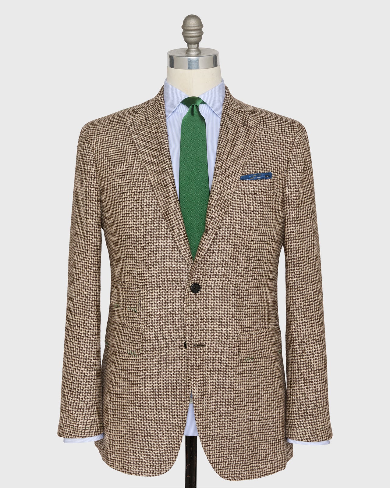 Virgil No. 3 Jacket in Chocolate/Oat Houndstooth Hopsack