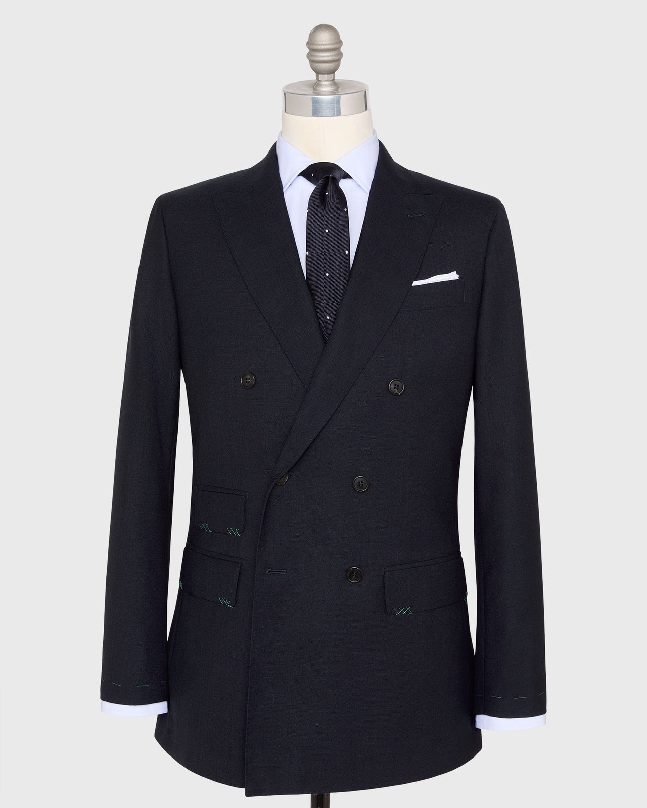 Virgil No. 3 Double-Breasted Suit in Navy High-Twist