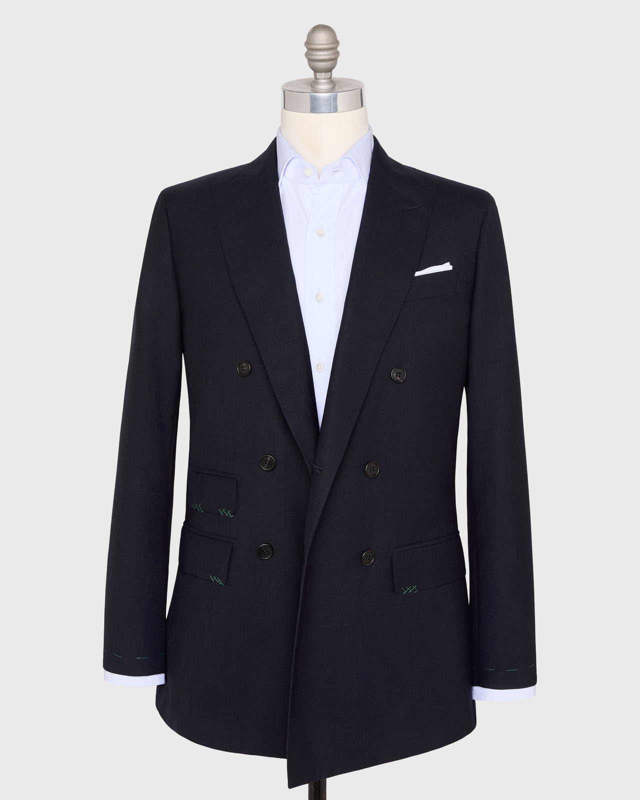 Virgil No. 3 Double-Breasted Suit in Navy High-Twist