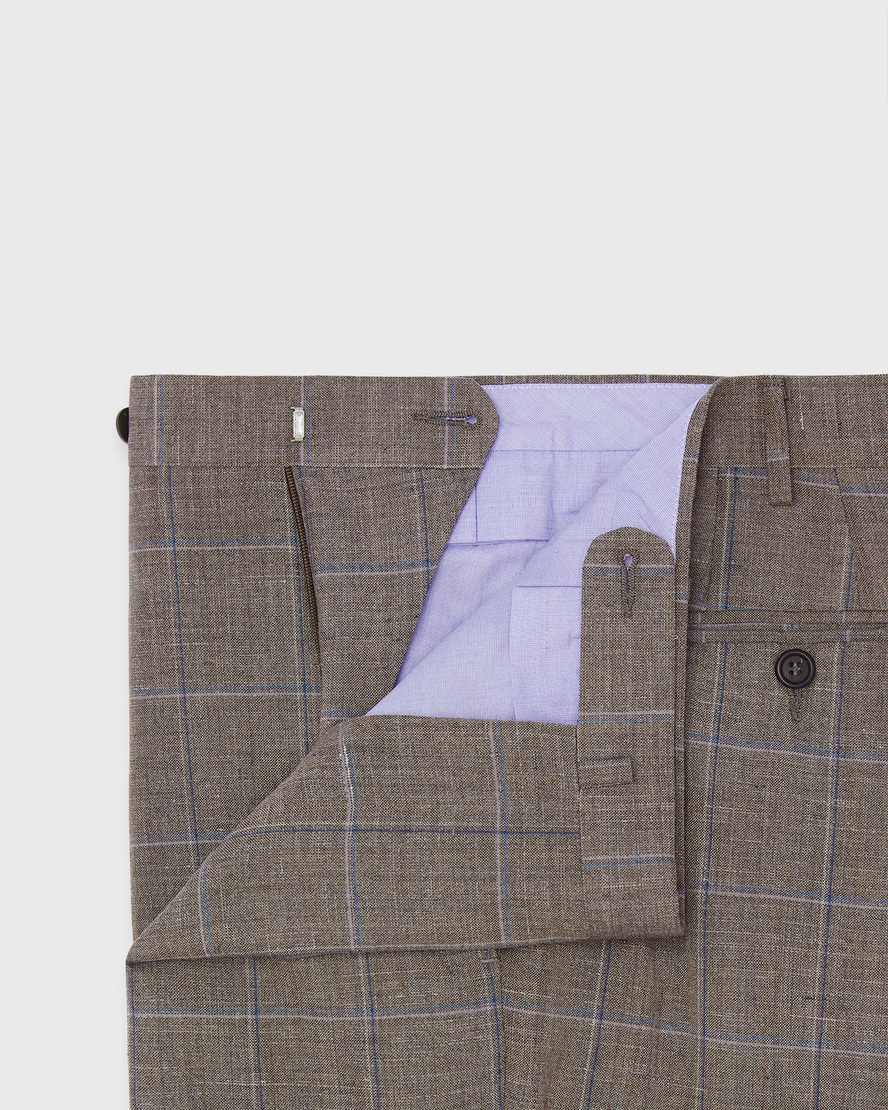 Virgil No. 3 Suit in Mocha/Blue/Bone Windowpane Plainweave
