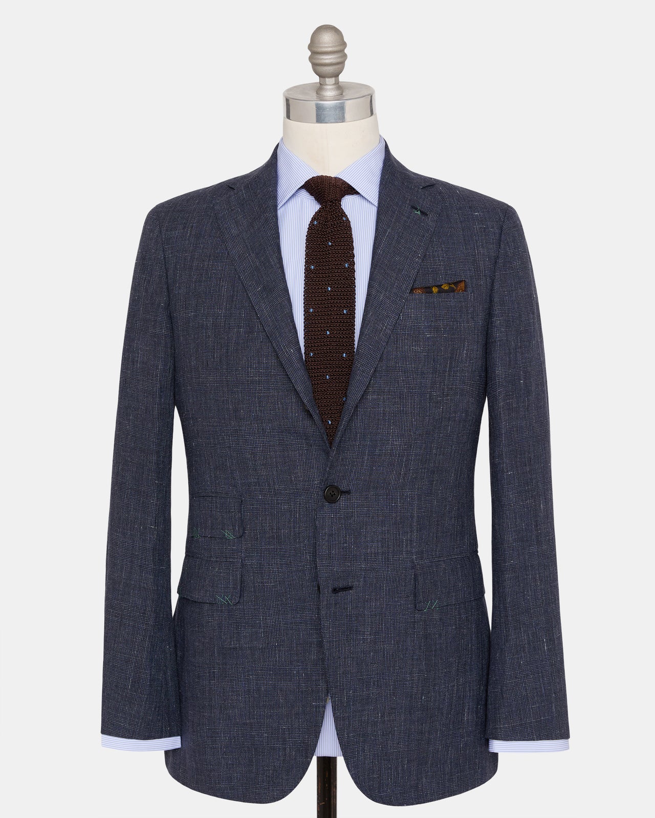Virgil No. 4 Suit in Char Navy Glen Plaid Tropical Wool