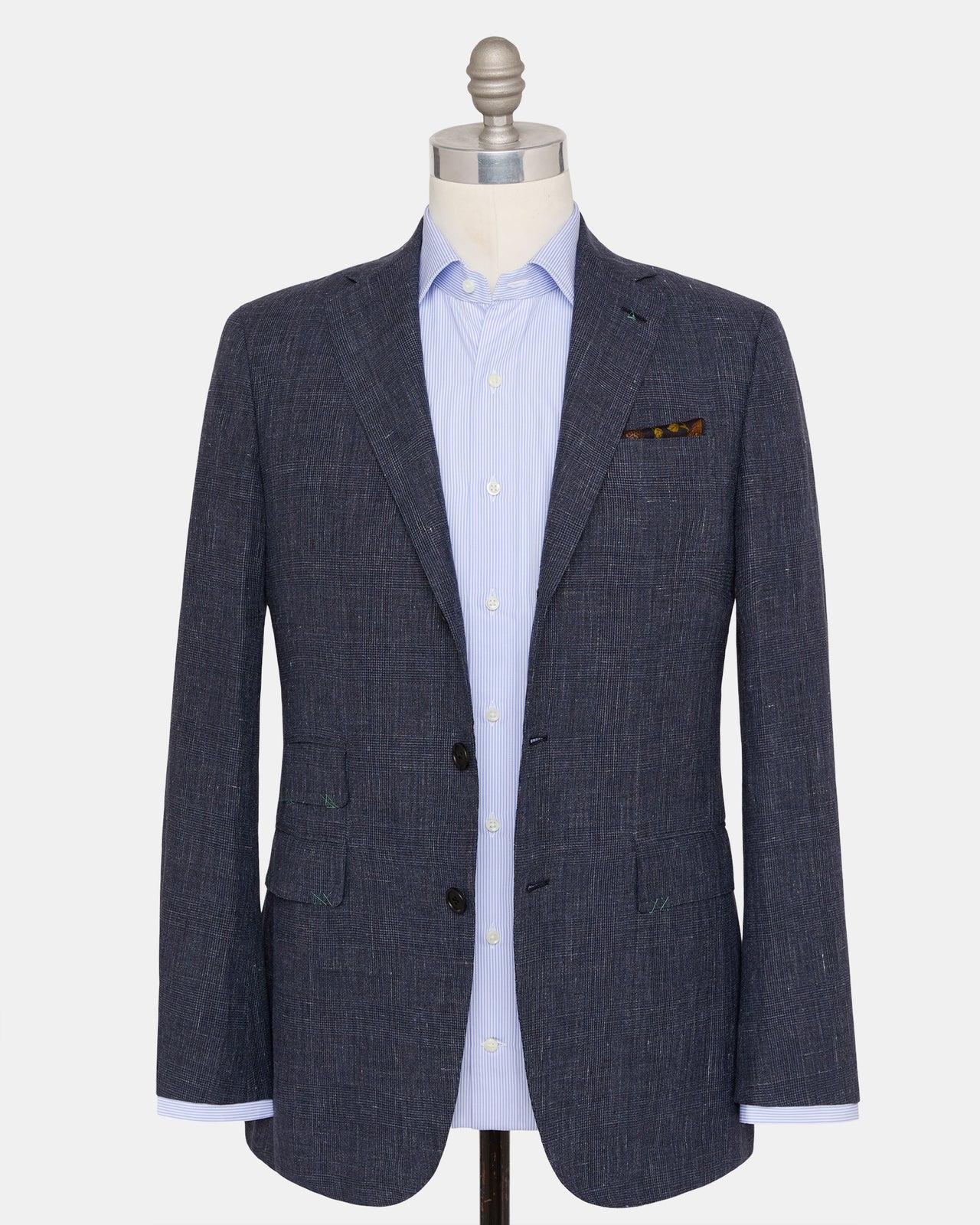 Virgil No. 4 Suit in Char Navy Glen Plaid Tropical Wool