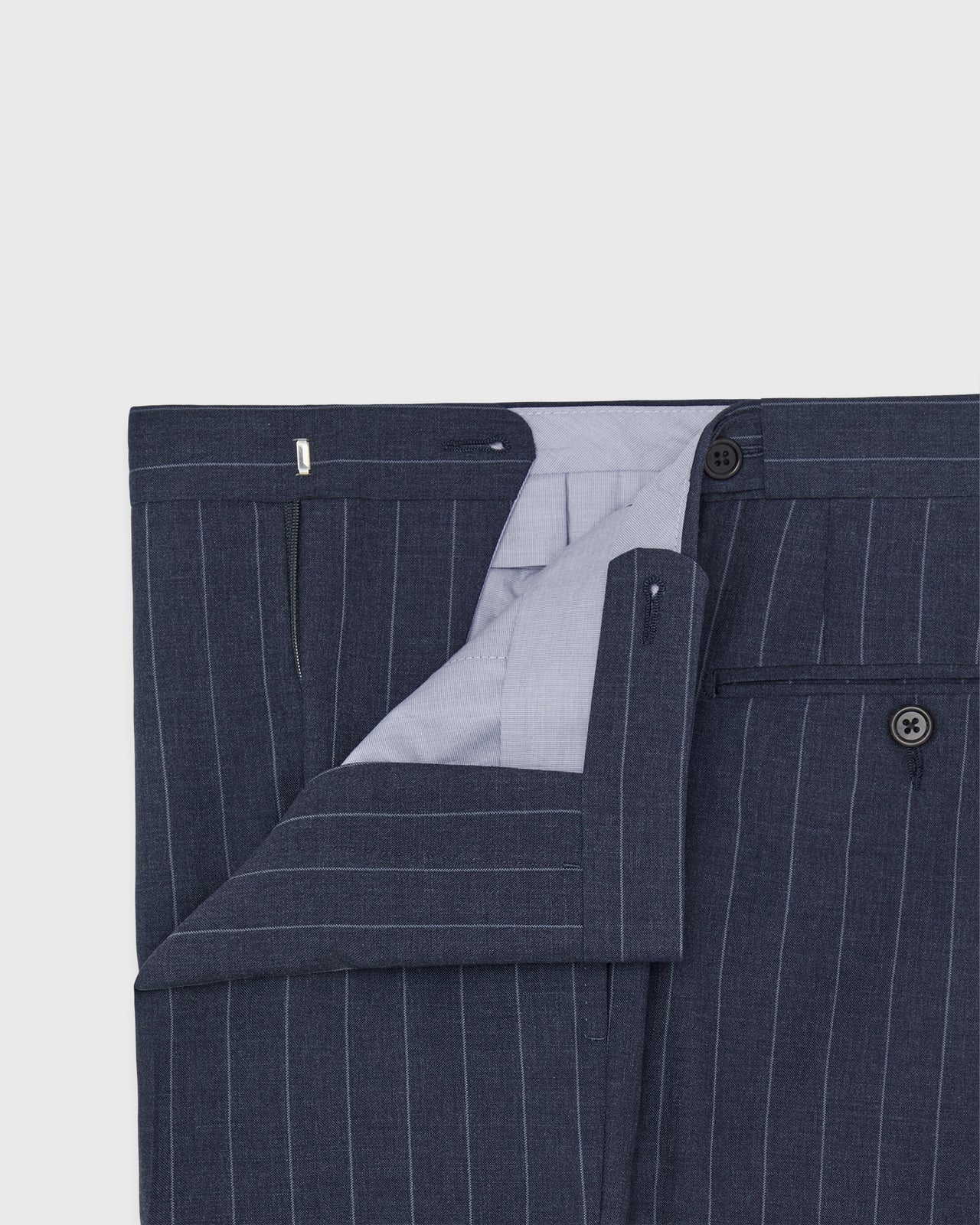 Virgil No. 3 Suit in Airforce/Sky Chalk Stripe Plainweave