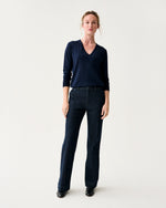 Load image into Gallery viewer, Kate V-Neck Sweater in Navy Escorial Wool
