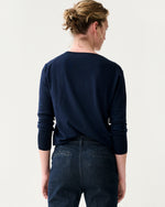 Load image into Gallery viewer, Kate V-Neck Sweater in Navy Escorial Wool
