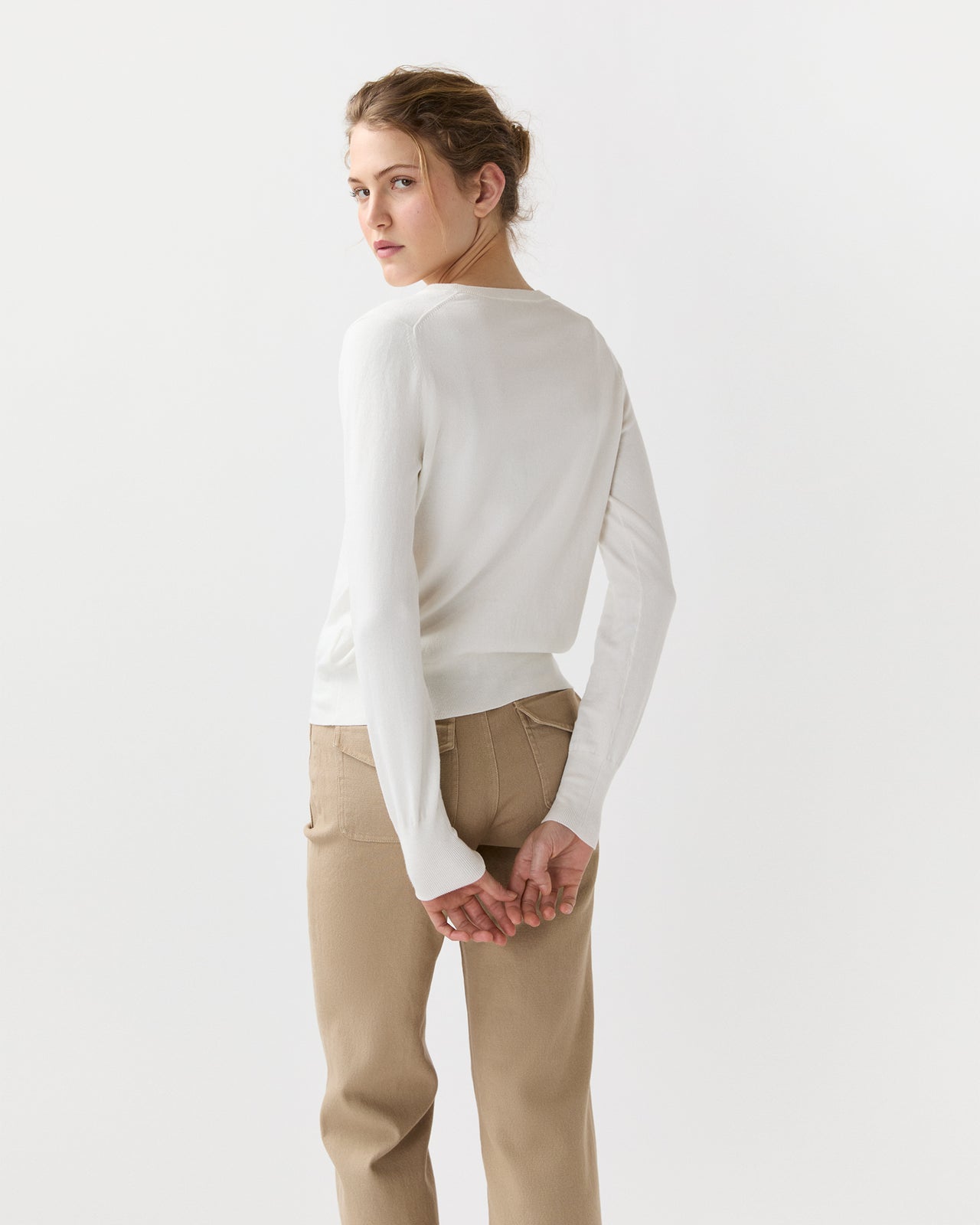 Rosie Cardigan in Ivory Cotton/Silk