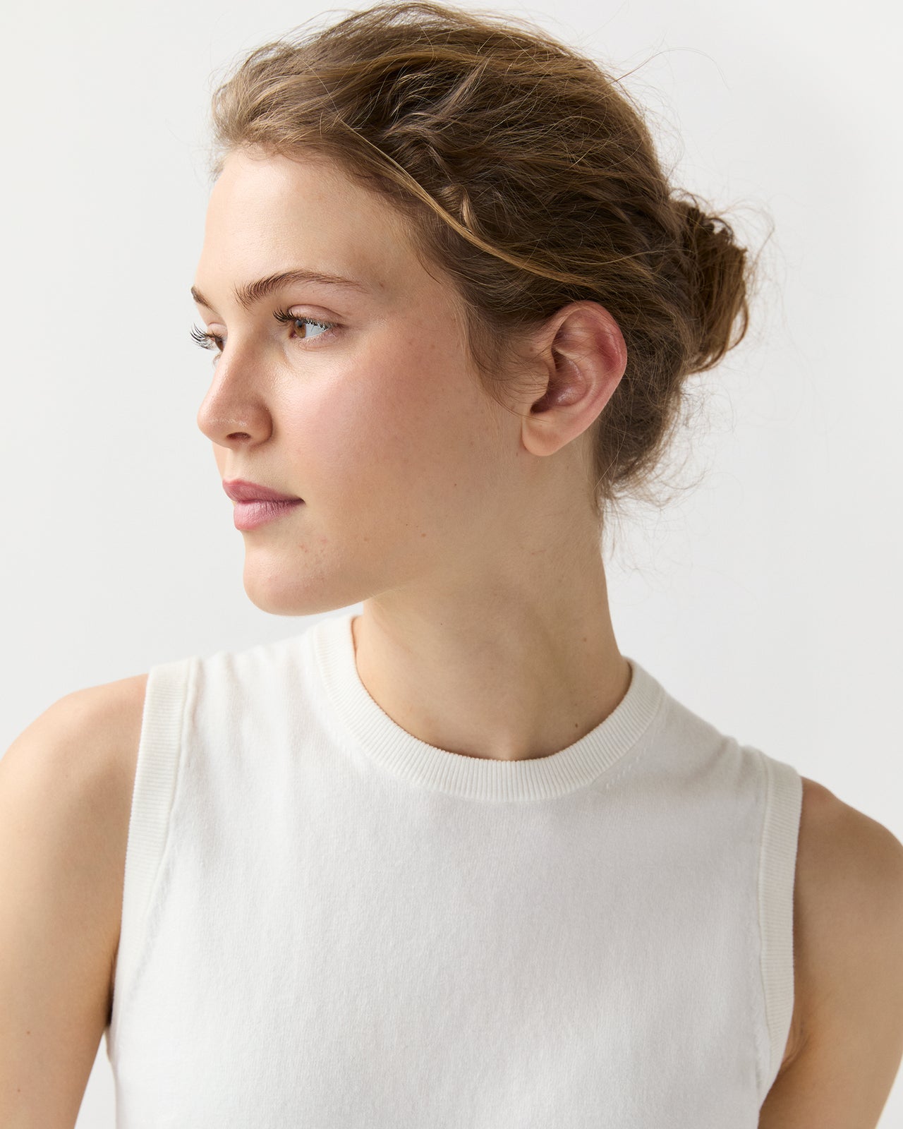 Rosie Shell in Ivory Cotton/Silk