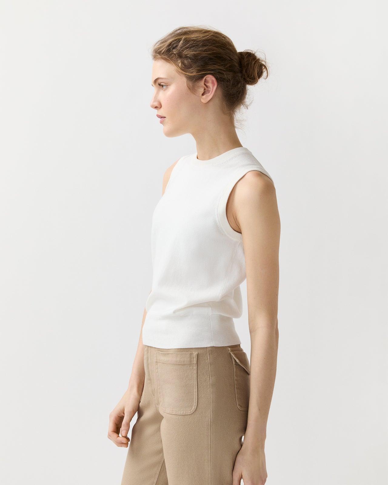 Rosie Shell in Ivory Cotton/Silk