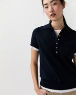 Load image into Gallery viewer, Tasha Polo in Navy Ice Cotton
