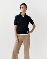Load image into Gallery viewer, Tasha Polo in Navy Ice Cotton

