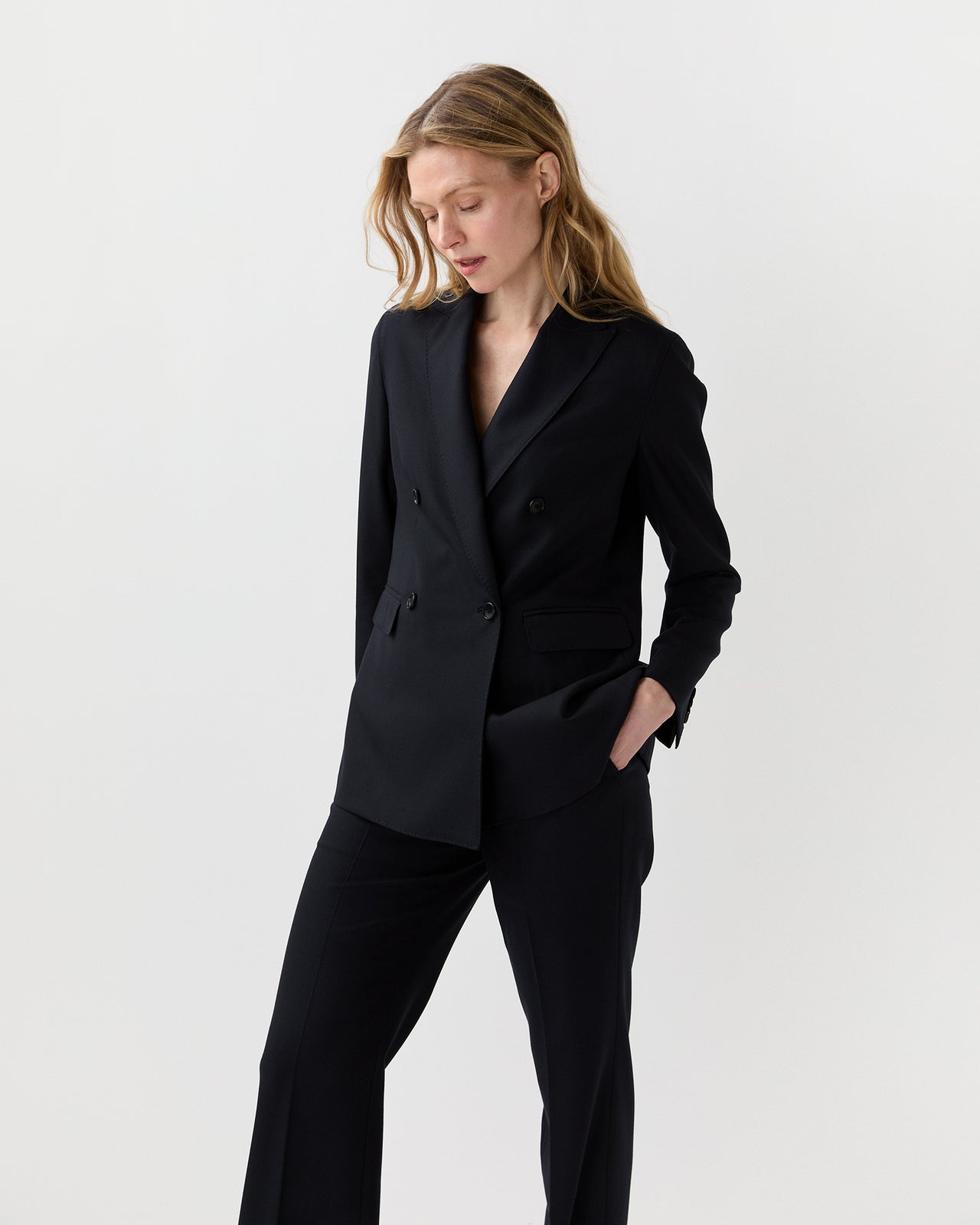 Concetta Jacket in Navy 3-Ply Plainweave