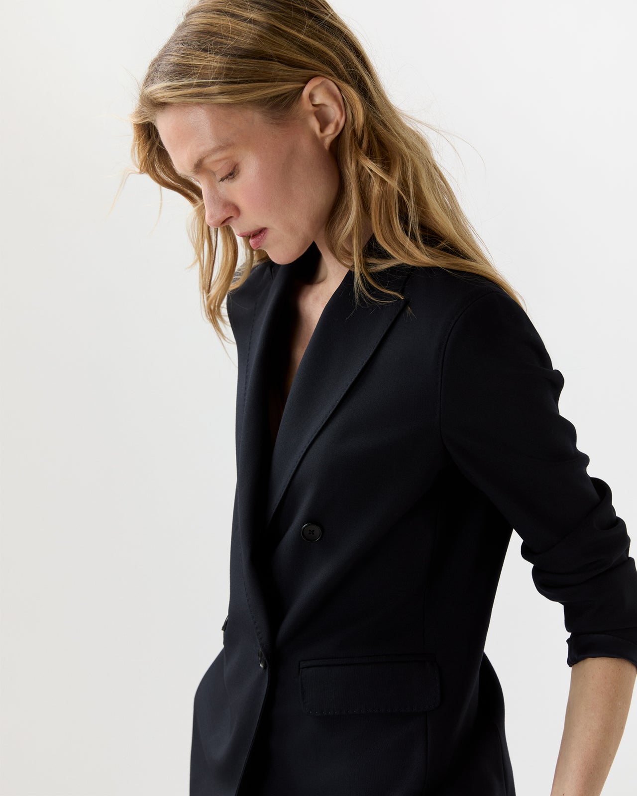 Concetta Jacket in Navy 3-Ply Plainweave