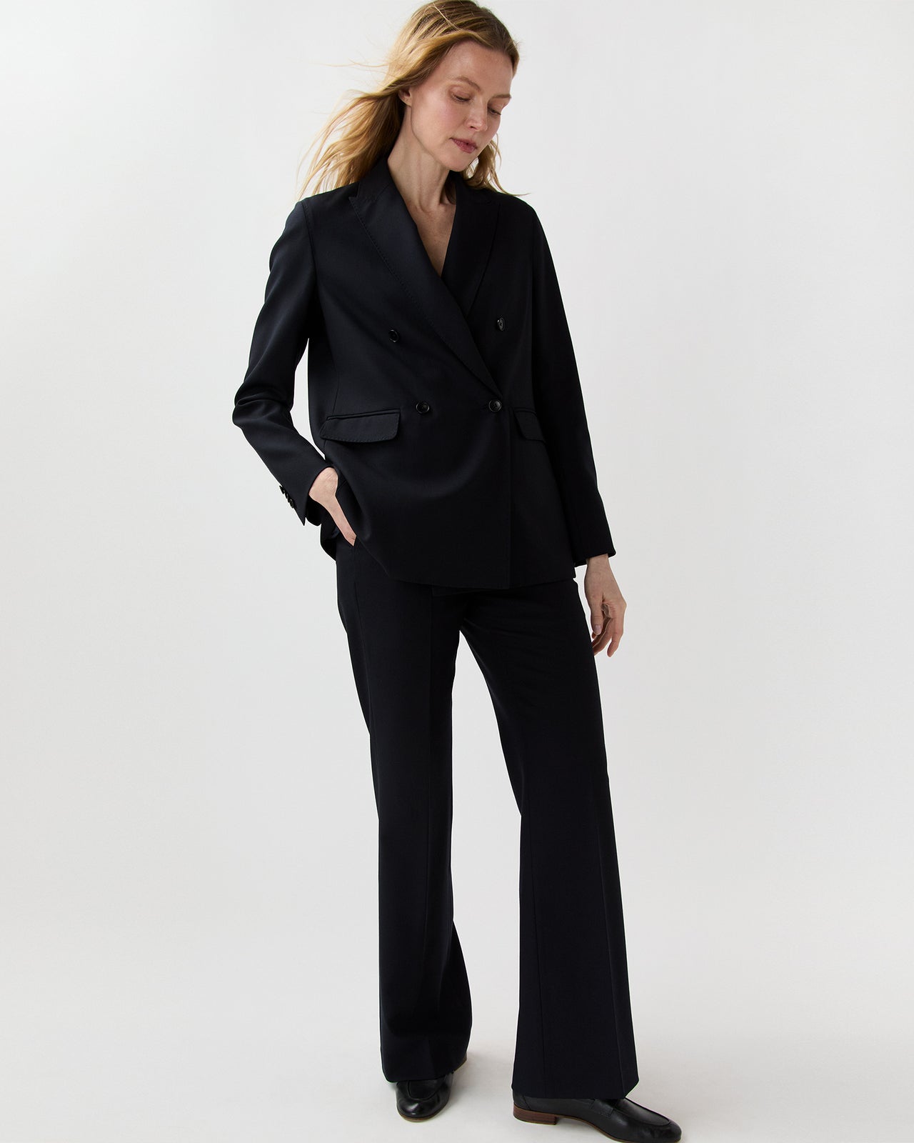 Lane Pant in Navy 3-Ply Plainweave
