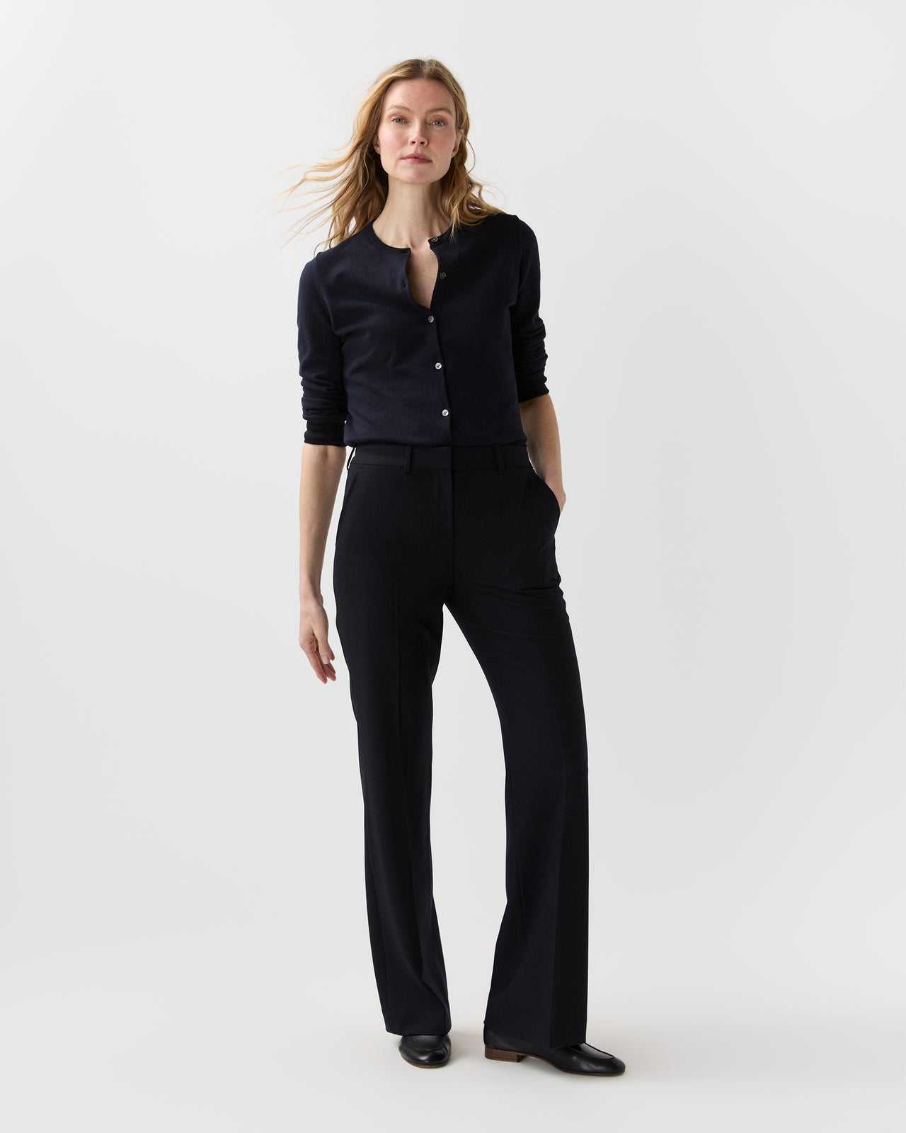 Lane Pant in Navy 3-Ply Plainweave