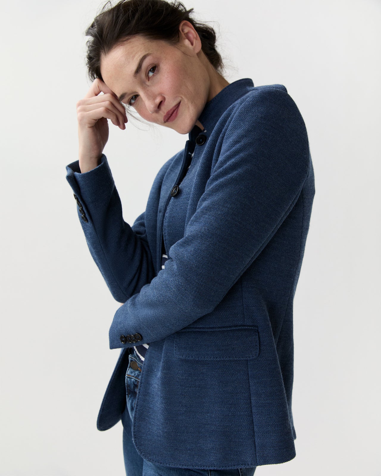 Marguerite Jacket in Airforce Blue Knit