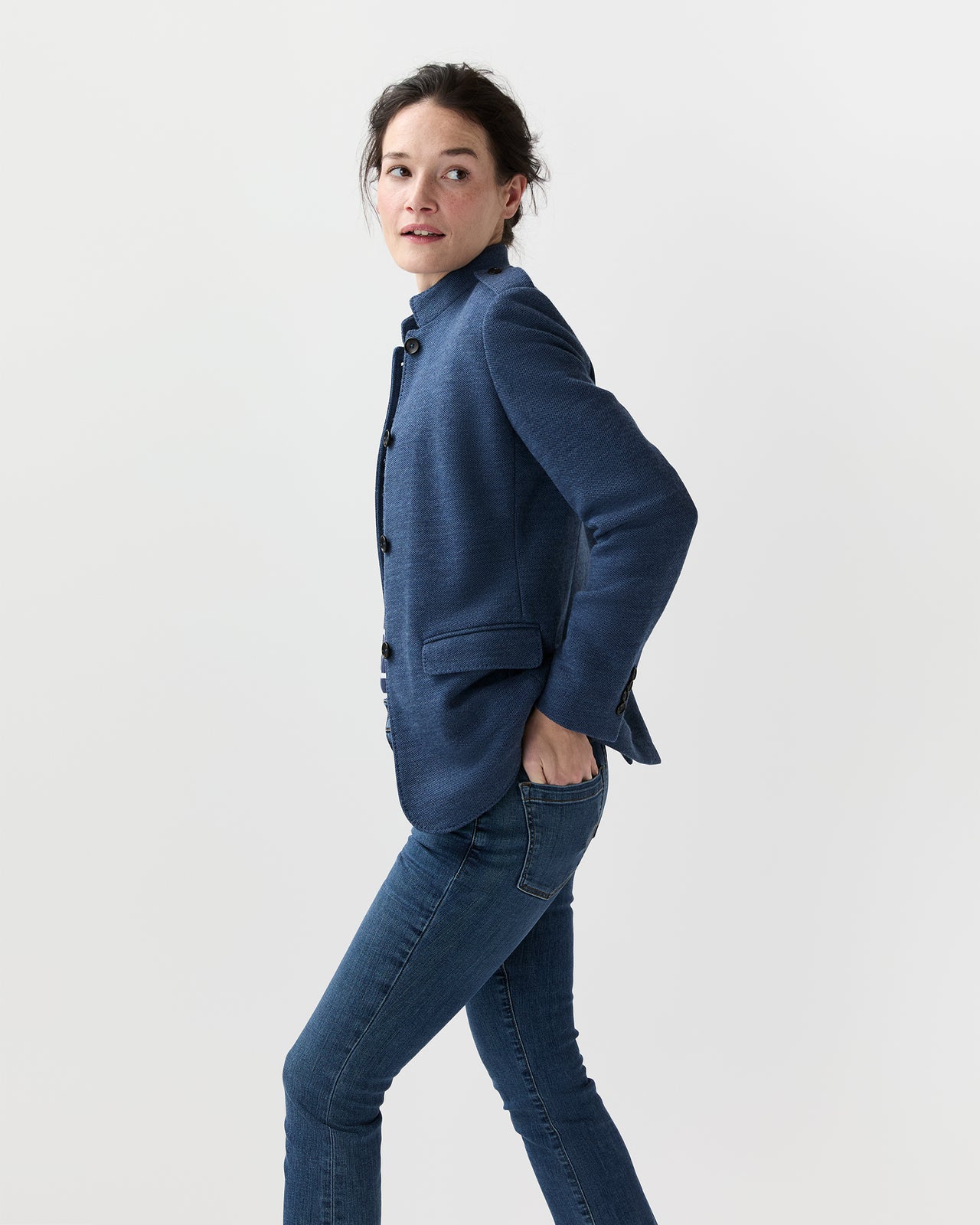 Marguerite Jacket in Airforce Blue Knit