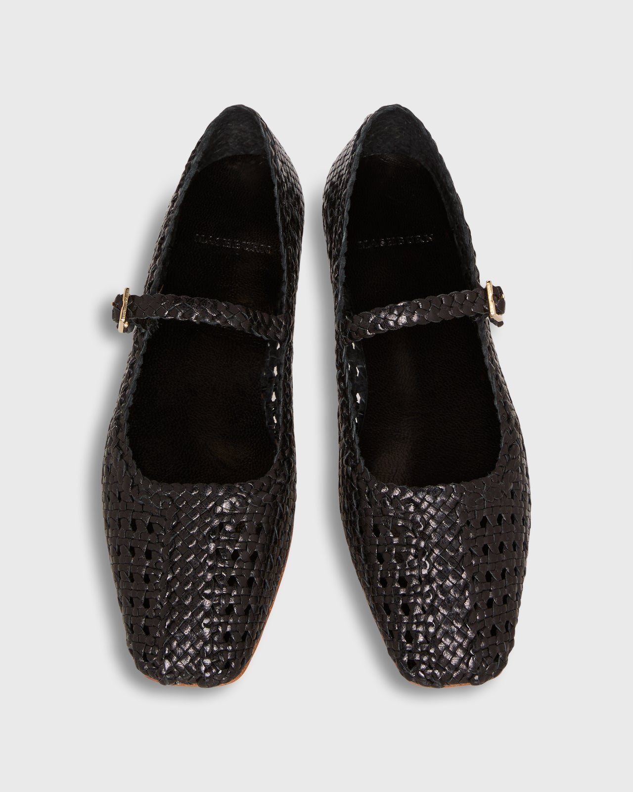 Handwoven Mary Jane in Black Woven Leather