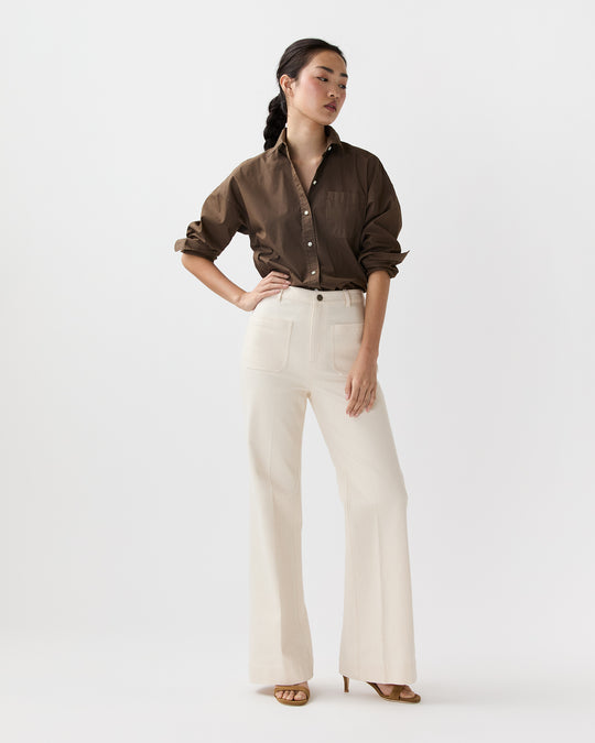 Camille Patch-Pocket Jean in Natural Stretch Denim