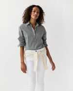 Load image into Gallery viewer, Tomboy Club Popover Shirt in Navy Micro Gingham Poplin
