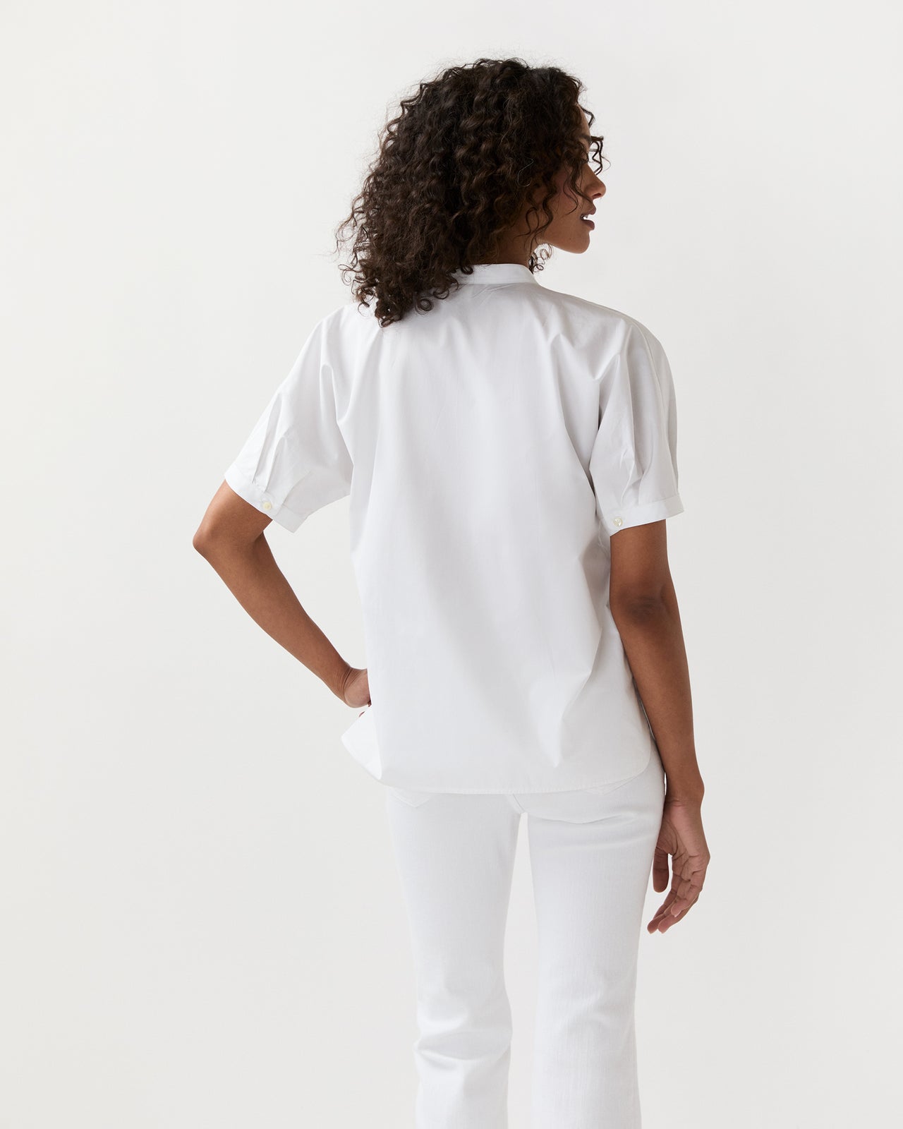 Perry Shirt in White Poplin