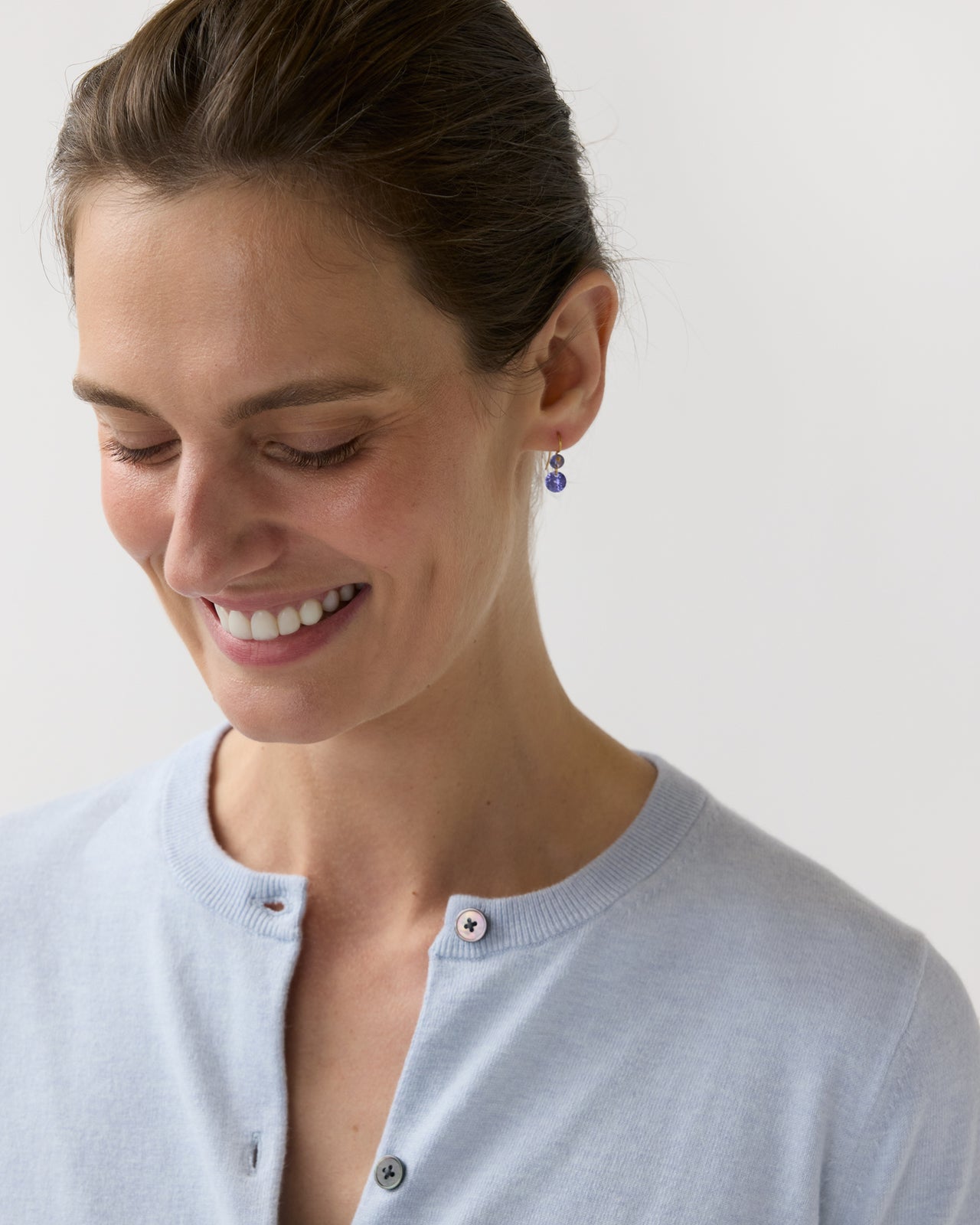 Extra Extra Small Incandescence Hook Earrings in Tanzanite