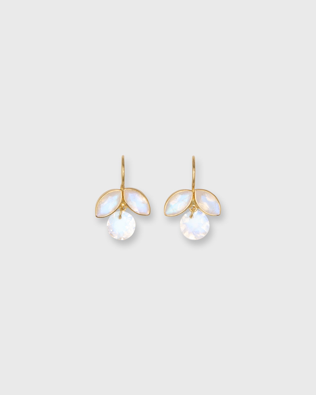Apple Earrings in Rainbow Moonstone