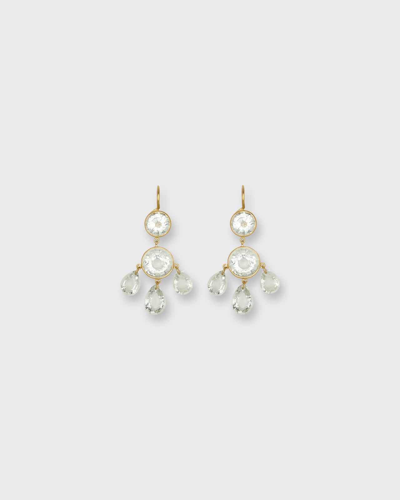 Small Gabrielle D'Estrées Earrings in Green Quartz