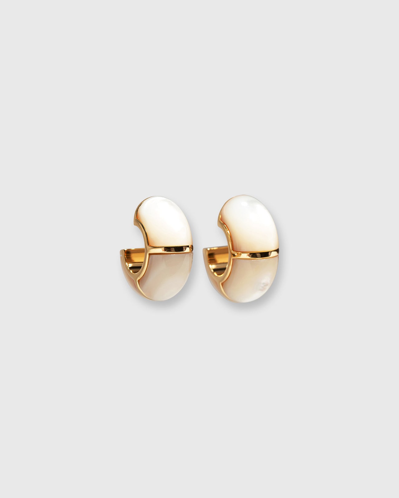 Zellige Hoop Earrings in Mother Of Pearl