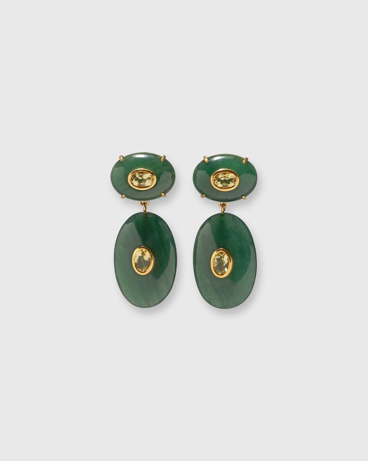 Dorothy Earrings in Green Jade