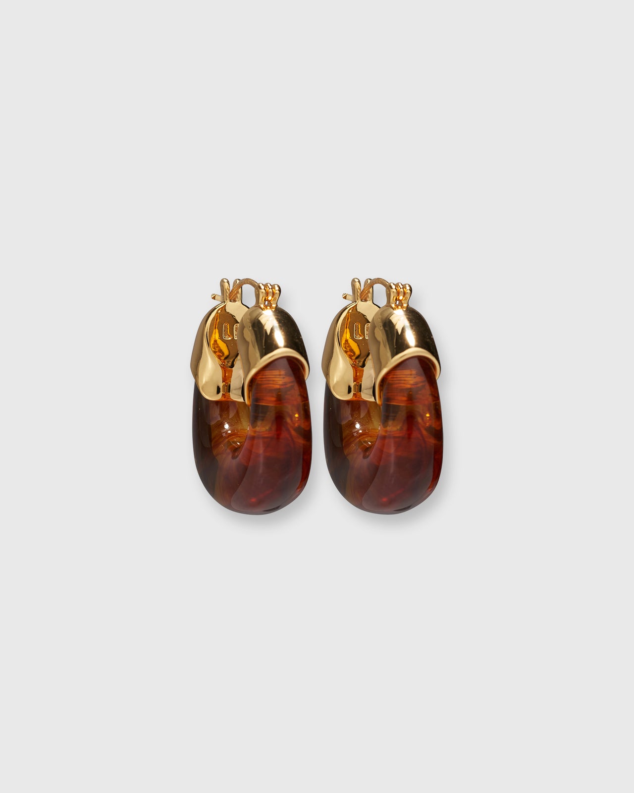 Mini Organic Hoop Earrings in Tortoise