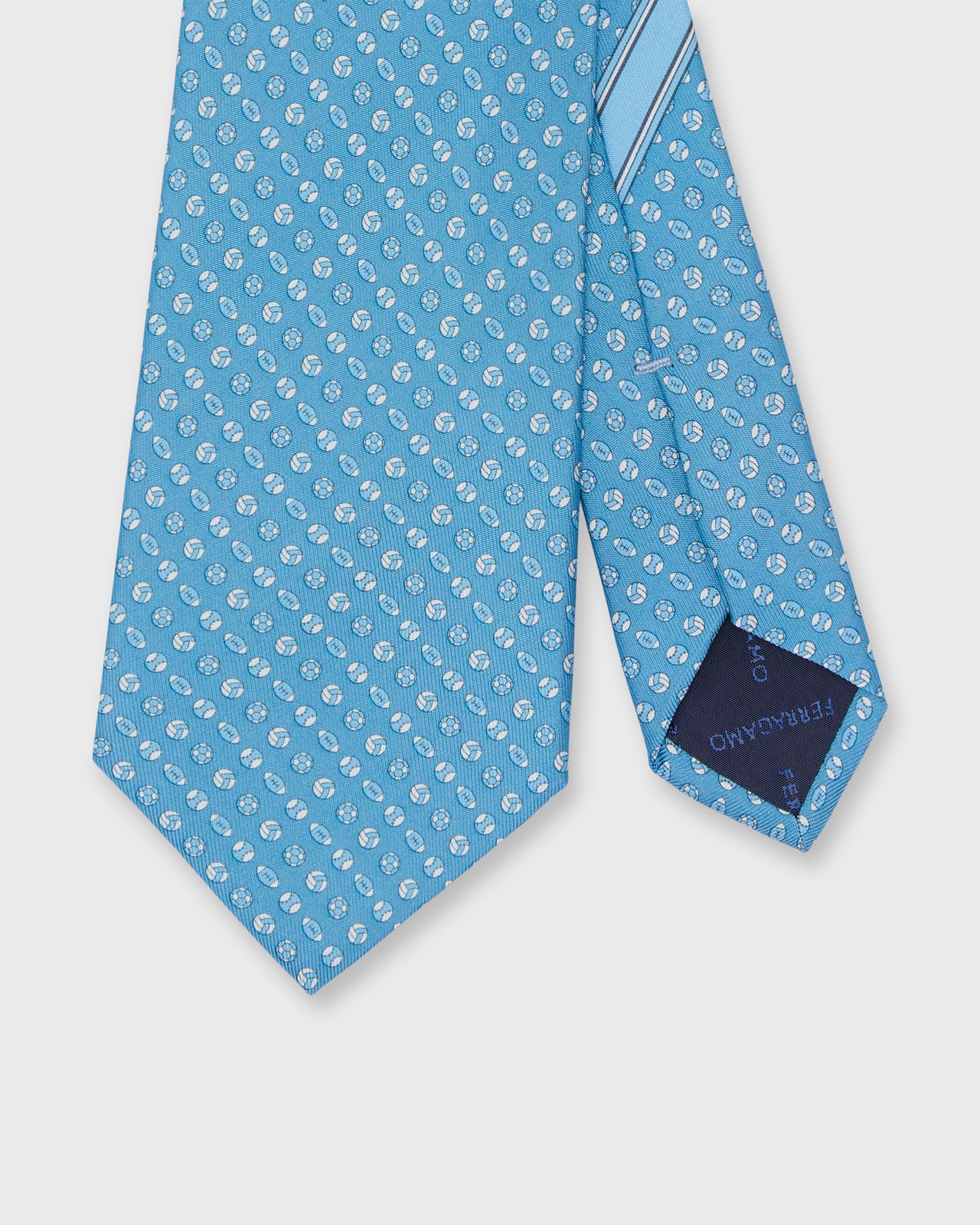Silk Print Tie in Blue Sport